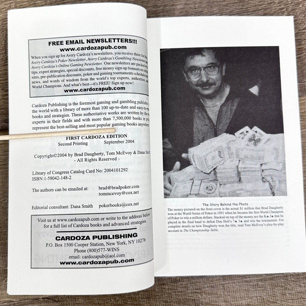 No-Limit Texas Hold'em Poker Guide Brad Daugherty Tom McEvoy Cardoza Publishing - Picture 5 of 5